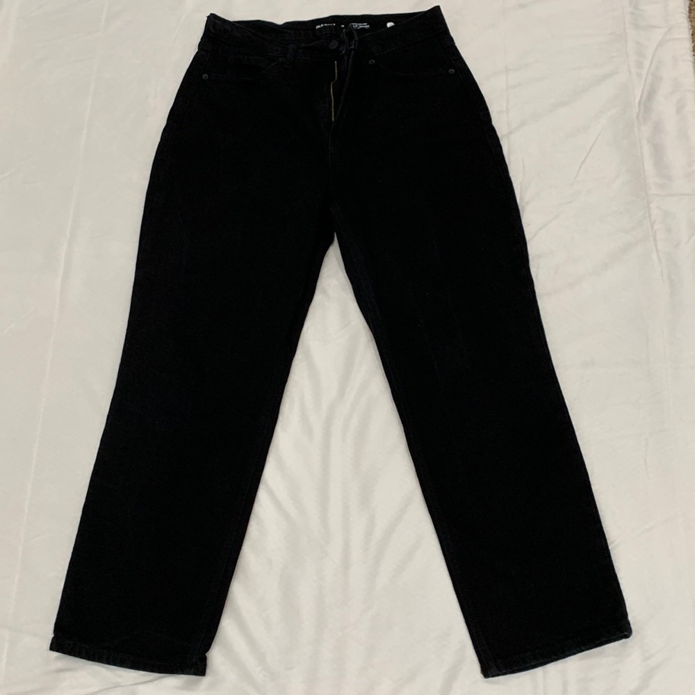 Extra High-Waisted Sky-Hi Straight Black Jeans for Women